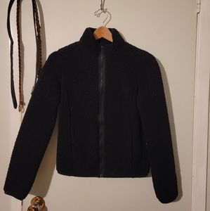 Black fleece zip up sweater